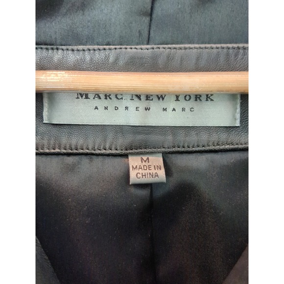 Marc‎ New York Men's Black Button Down Leather Jacket Size Medium - Picture 3 of 10